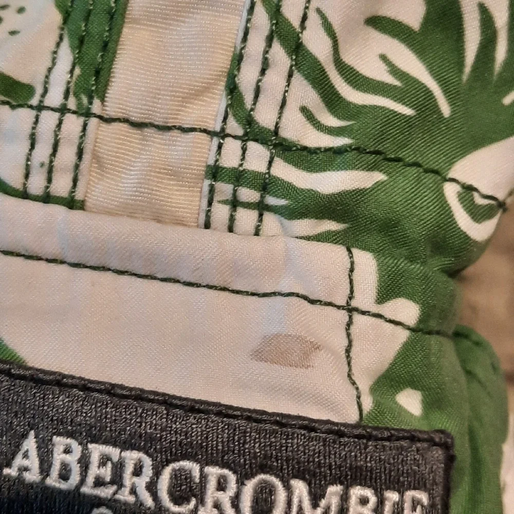 Vtg Abercrombie & Fitch Swim‎ Trunks Mens 36? Green Hawaiian Y2K Cargo Lined